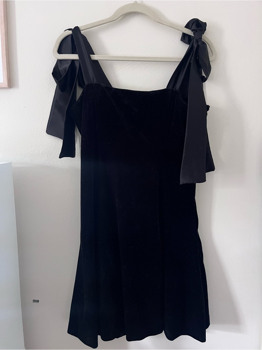 Endless Rose Black Velvet Tie-Strap Mini Dress
